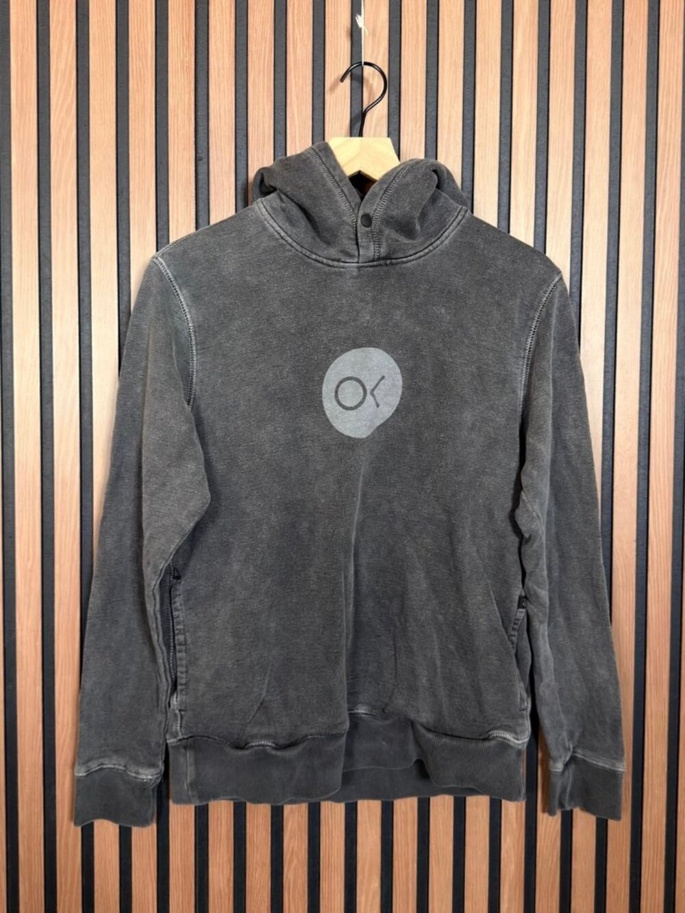 Outerknown Hoodie Small Men’s Gray Fleece Pullover Sweater Graphic Logo